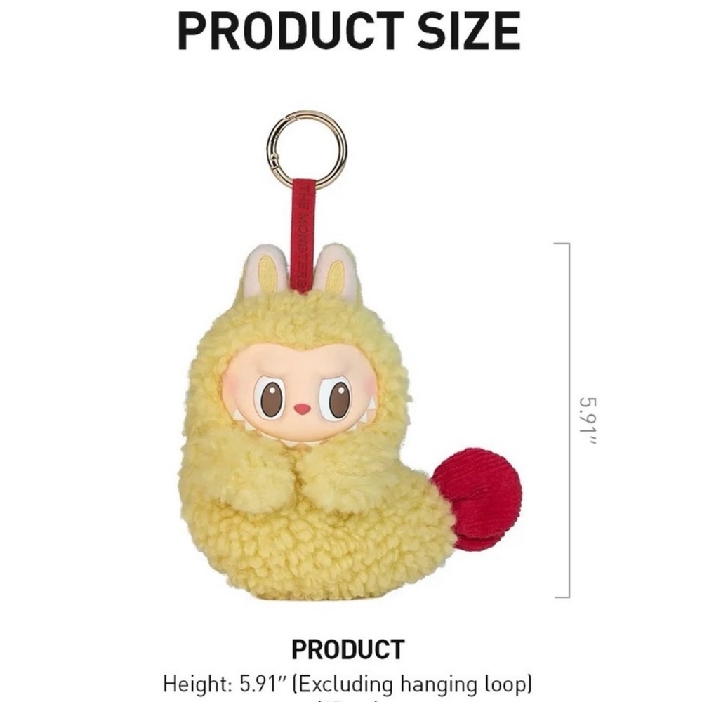 Pop Mart Labubu Shrimp AirPod holder NWT NIP zip plush pendant earphone - Picture 4 of 7